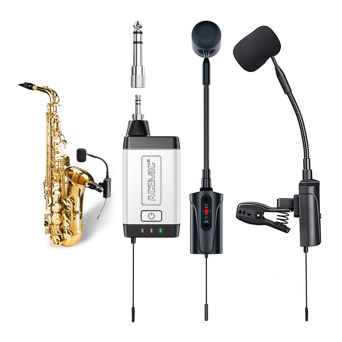 Q2/ST-5 Wireless Saxophone Microphone Dual Channel
